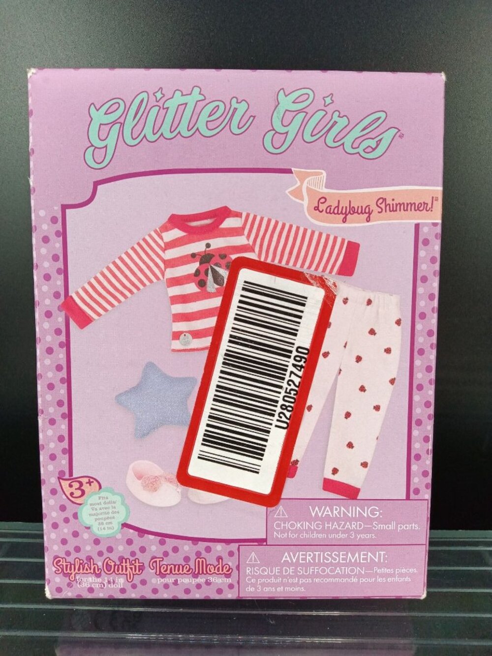Glitter Girls Ladybug Shimmer Pajama Outfit Box Set For 14" Dolls